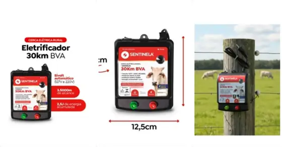 Galería de la publicación: infografía, medidas y foto de uso real en el campo